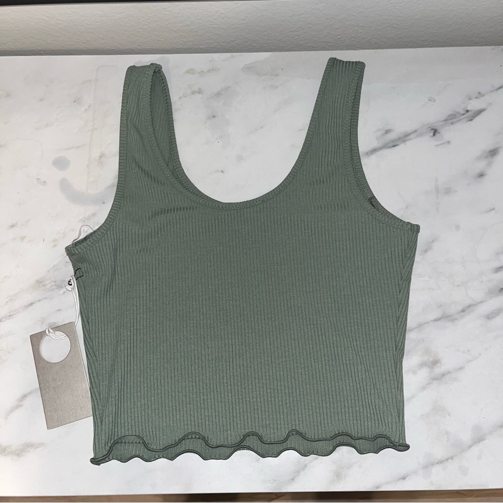 Green set with crop top and long skirt